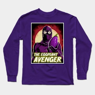 The Eggplant Avenger - Vegan Superhero (US Version) Long Sleeve T-Shirt